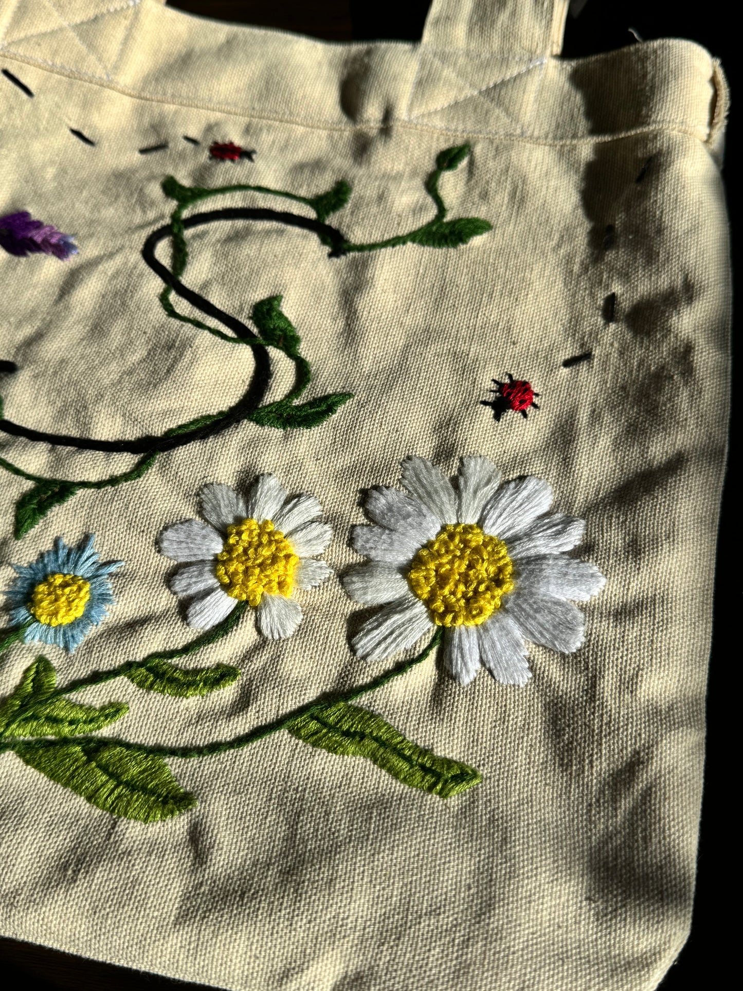 Embroidered Flower Tote