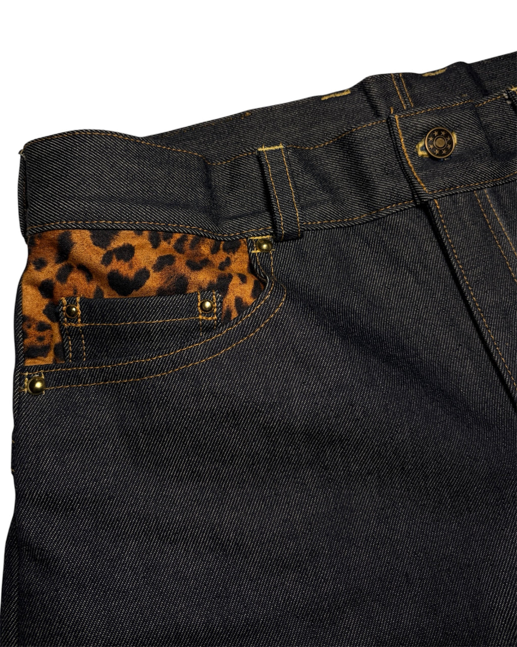 Leopard/Indigo Denim Jorts