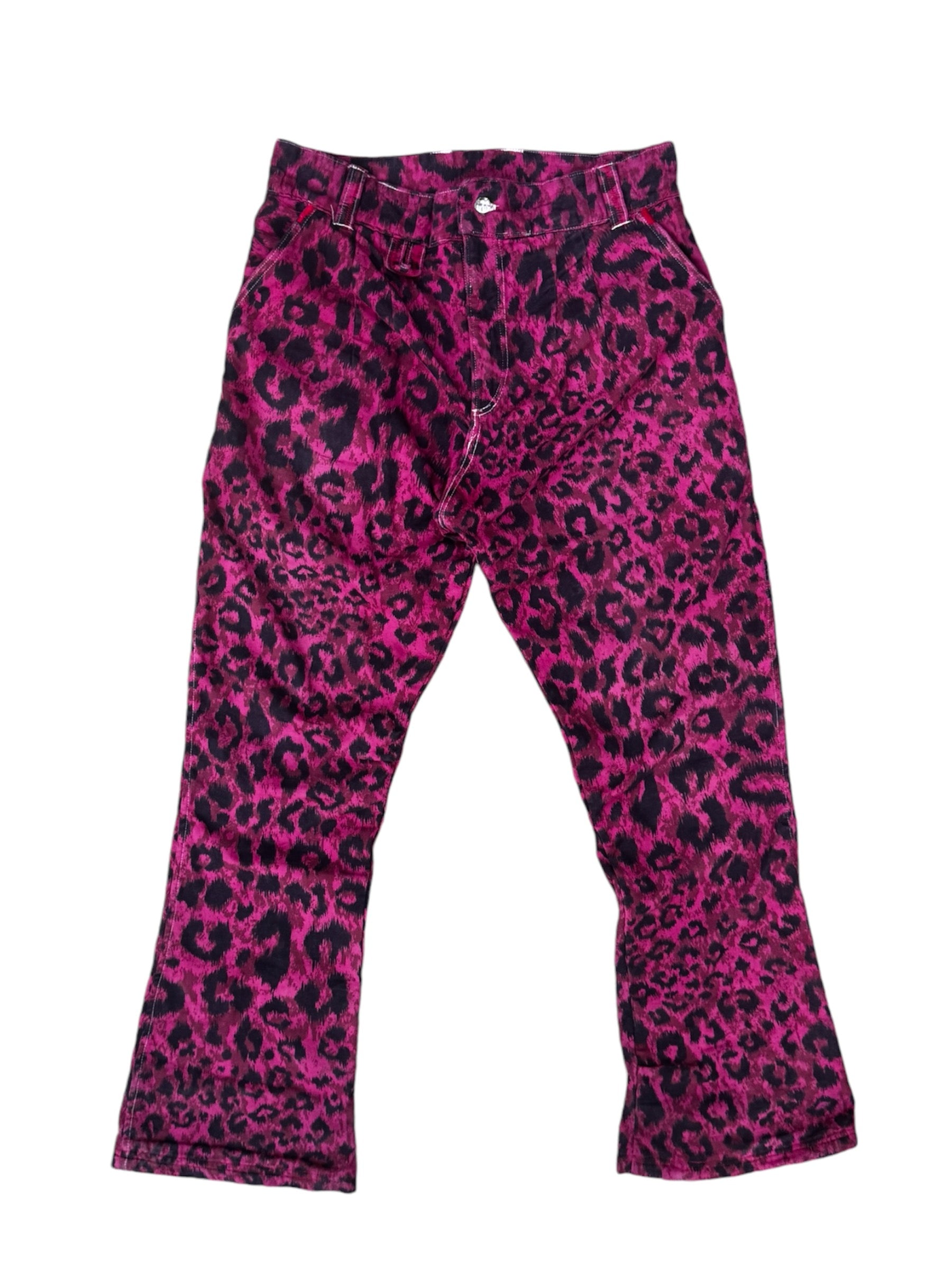 Leopard Pants (Wine Red)