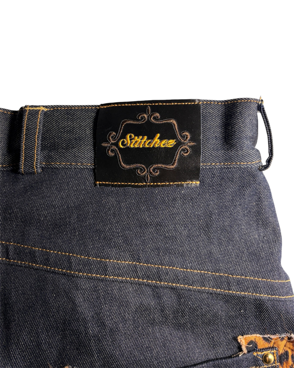 Leopard/Indigo Denim Jorts