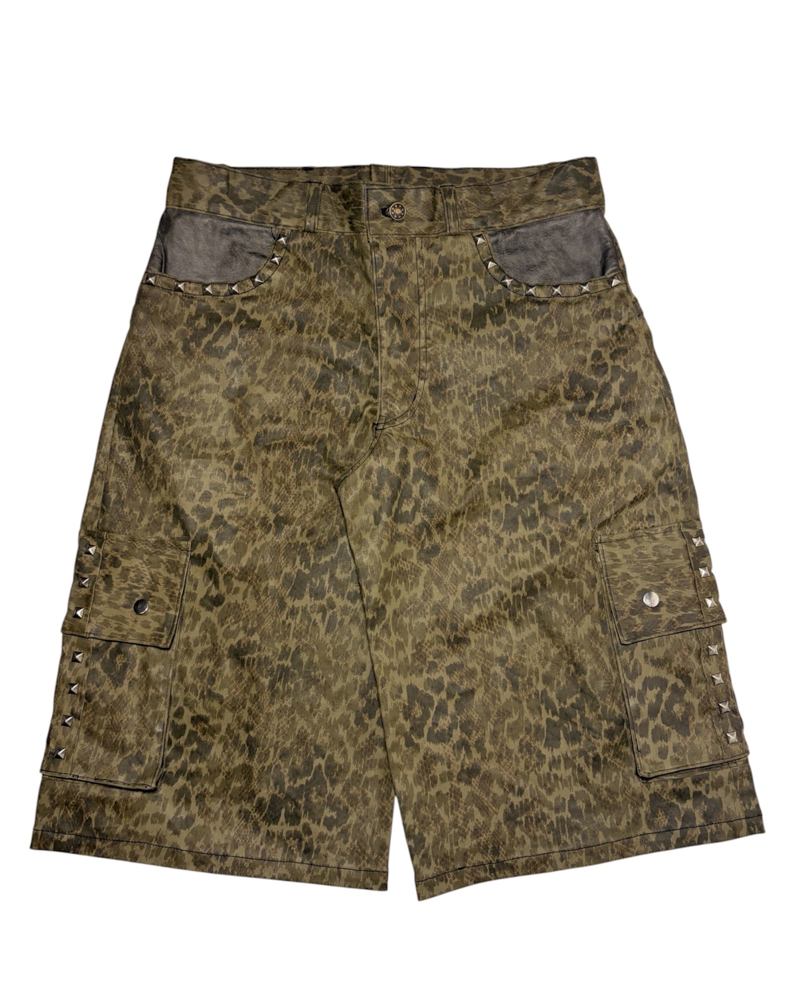 Studded Python/Leopard Jorts