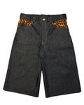 Leopard/Indigo Denim Jorts