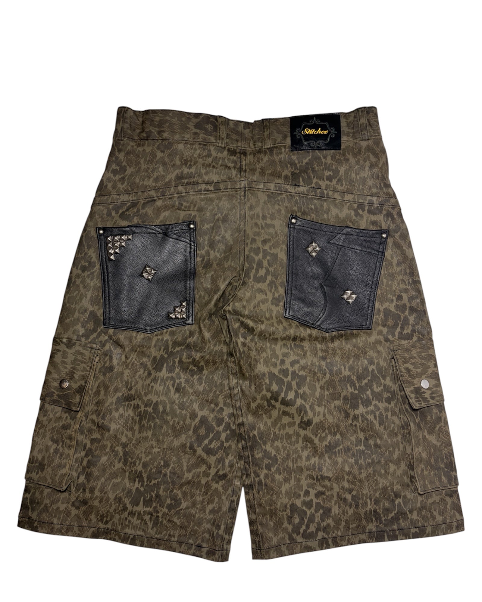Studded Python/Leopard Jorts