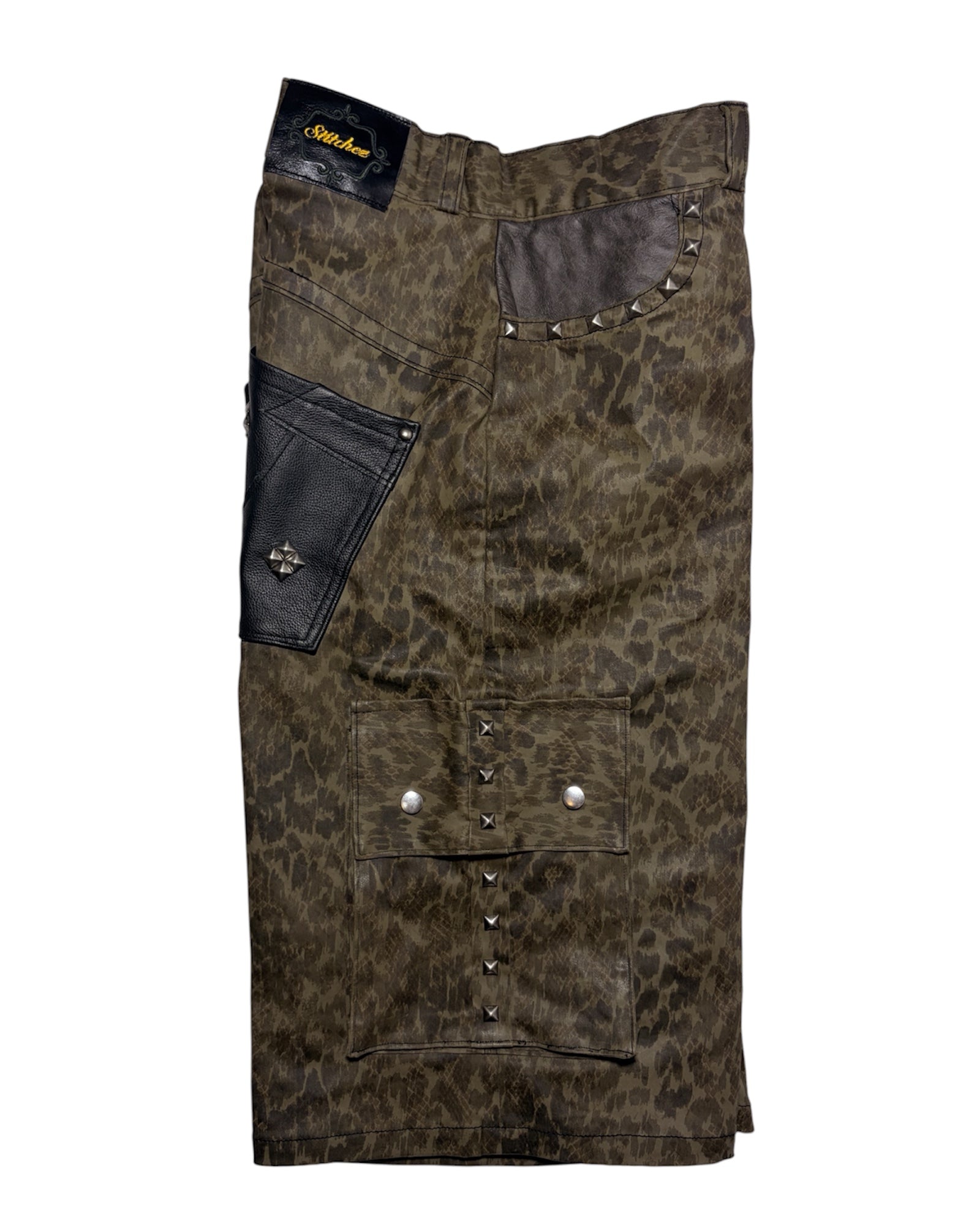 Studded Python/Leopard Jorts
