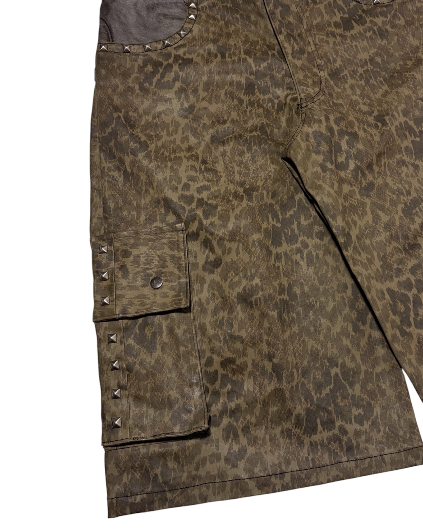 Studded Python/Leopard Jorts